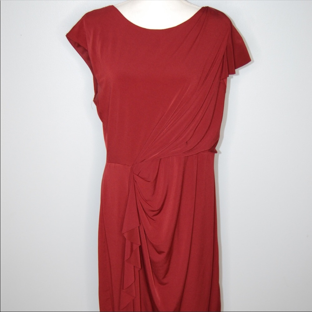 Max & Cleo Draped Cap Sleeve Midi Dress